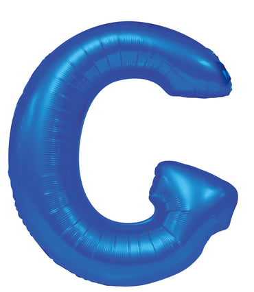 Letter G Royal Blue Foil Balloon 86cm - Party Savers