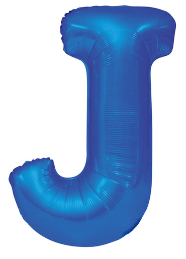 Letter J Royal Blue Foil Balloon 86cm - Party Savers