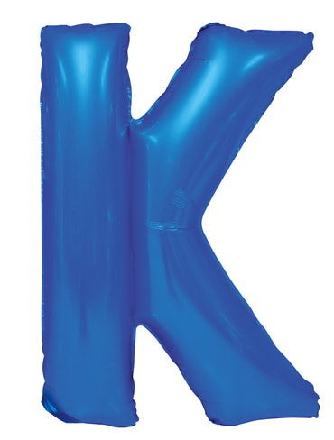 Letter K Royal Blue Foil Balloon 86cm - Party Savers