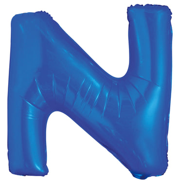 Letter N Royal Blue Foil Balloon 86cm - Party Savers