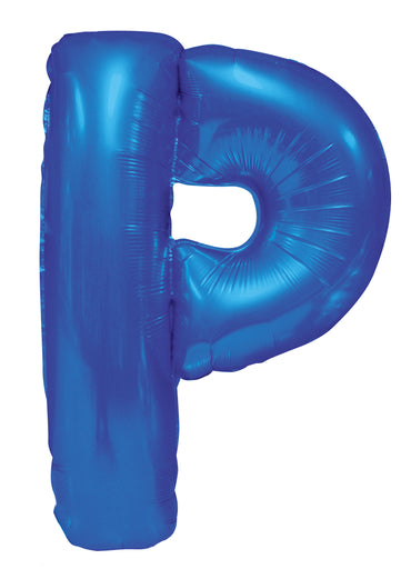 Letter P Royal Blue Foil Balloon 86cm - Party Savers