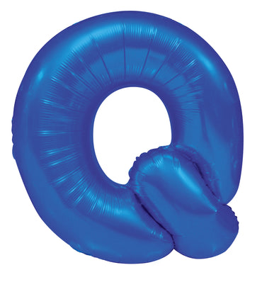 Letter Q Royal Blue Foil Balloon 86cm - Party Savers