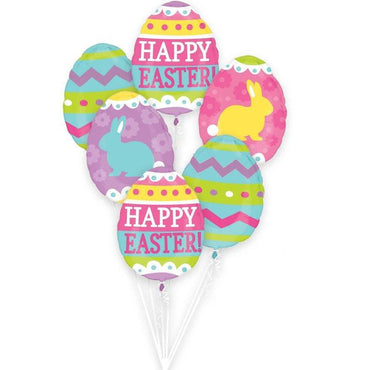 Easter Egg Hunt Balloon Bouquet 5pk - Party Savers