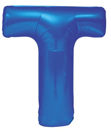 Letter T Royal Blue Foil Balloon 86cm - Party Savers