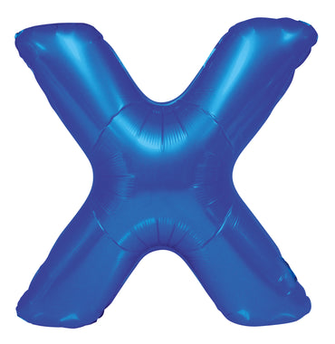 Letter X Royal Blue Foil Balloon 86cm - Party Savers
