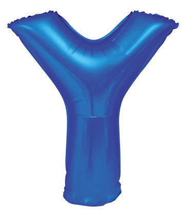 Letter Y Royal Blue Foil Balloon 86cm - Party Savers