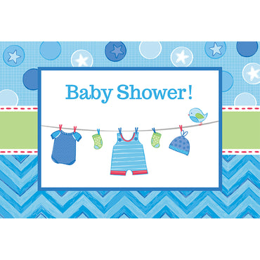 Shower with Love Boy Postcard Invitations 8Pk - Party Savers