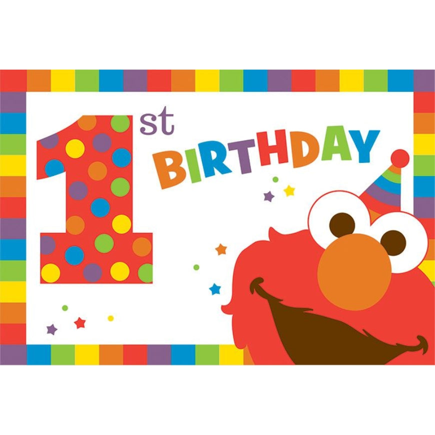 Elmo Turns One Postcard Invitations 8pk - Party Savers