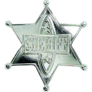Silver Sherrif Badge - Party Savers