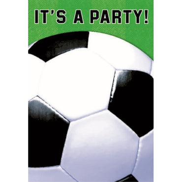 Soccer Fan Folded Invitations 8pk - Party Savers