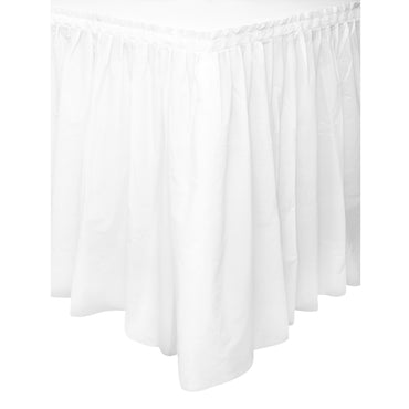 White Plastic Tableskirt 73cm x 4.3m - Party Savers