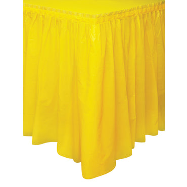 Yellow Plastic Tableskirt 73cm x 4.3m - Party Savers