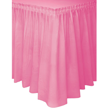 Bright Pink Plastic Tableskirt 73cm x 4.3m - Party Savers