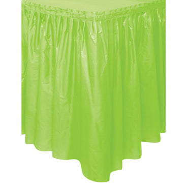 Lime Green Plastic Tableskirt 73cm x 4.3m - Party Savers