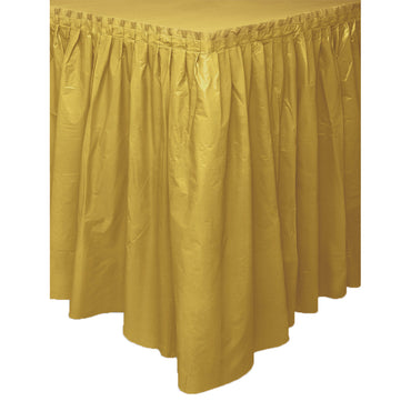 Gold Plastic Tableskirt 73cm x 4.3m - Party Savers