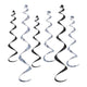 Black and Silver Twirly Hanging Whirlys 6pk