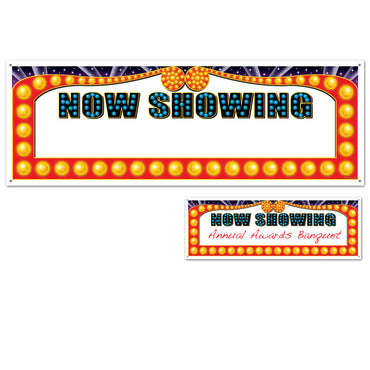 Now Showing Sign Banner 152cm X 53cm - Party Savers