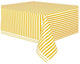 Yellow Stripes Plastic Rectangle Tablecover 137cm x 274cm - Party Savers
