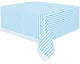 Pastel Blue Stripes Plastic Rectangle Tablecover 137cm x 274cm - Party Savers