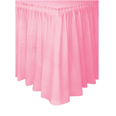 Pastel Pink Plastic Tableskirt 73cm x 4.3m - Party Savers