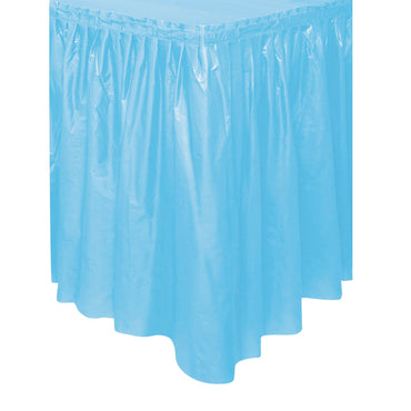 Pastel Blue Plastic Tableskirt 73cm x 4.3m - Party Savers