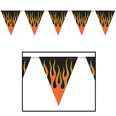 Flame Pennant Banner 28cm x 3.6m - Party Savers