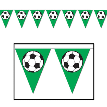 Soccer Ball Pennant Banner 28cm x 3.6m - Party Savers