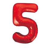 Number 0 Red Foil Balloon 86cm - Party Savers