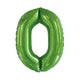 Number 0 Lime Green Foil Balloon 86cm - Party Savers