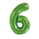 Number 6 Lime Green Foil Balloon 86cm - Party Savers