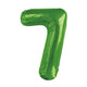 Number 7 Lime Green Foil Balloon 86cm - Party Savers