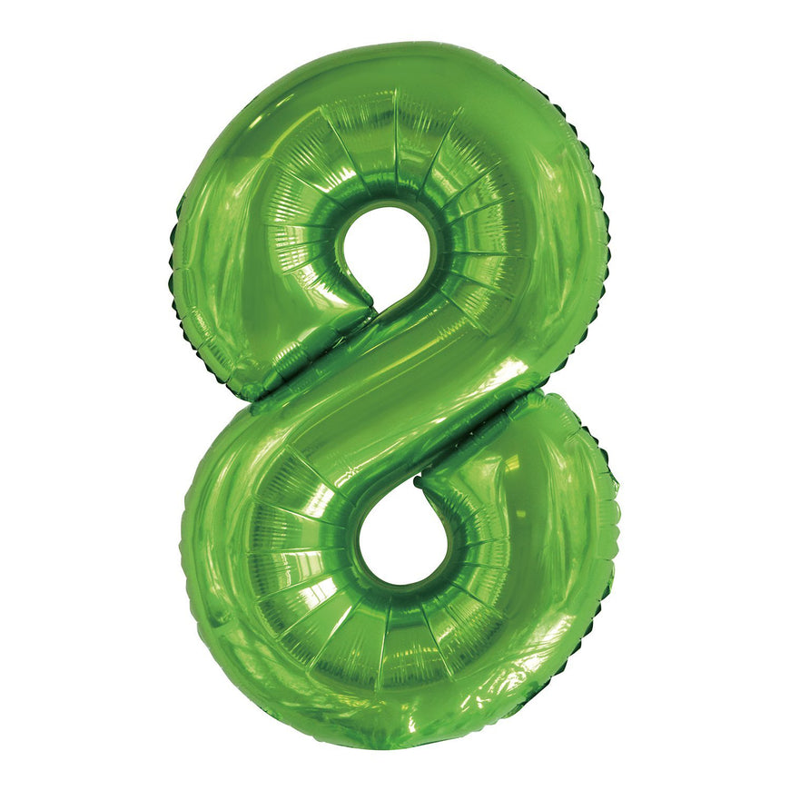 Number 1 Lime Green Foil Balloon 86cm - Party Savers