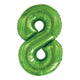 Number 8 Lime Green Foil Balloon 86cm - Party Savers