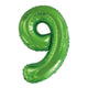Number 9 Lime Green Foil Balloon 86cm - Party Savers