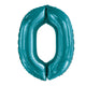 Number 0 Teal Foil Balloon 86cm - Party Savers