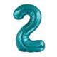 Number 2 Teal Foil Balloon 86cm - Party Savers