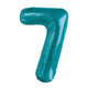Number 7 Teal Foil Balloon 86cm - Party Savers