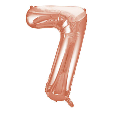 Number 7 Rose Gold Foil Balloon 86cm - Party Savers