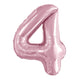 Number 4 Pastel Pink Foil Balloon 86cm - Party Savers