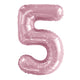 Number 5 Pastel Pink Foil Balloon 86cm - Party Savers