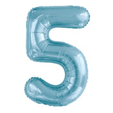 Number 1 Pastel Blue Foil Balloon 86cm - Party Savers