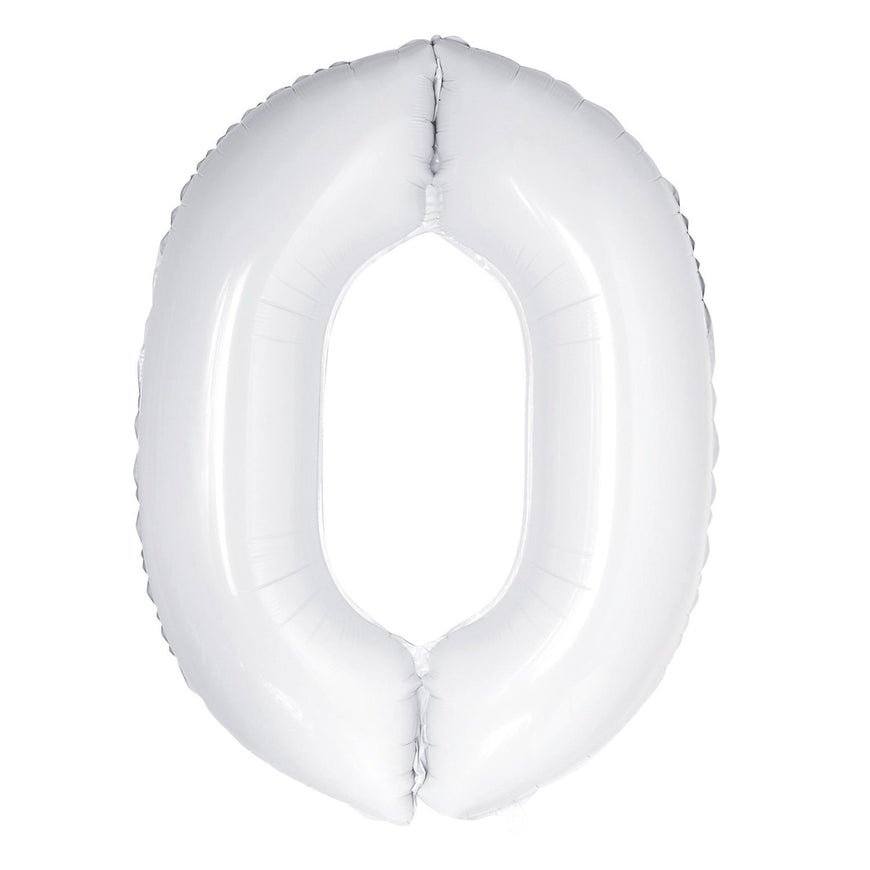 Number 3 White Foil Balloon 86cm - Party Savers