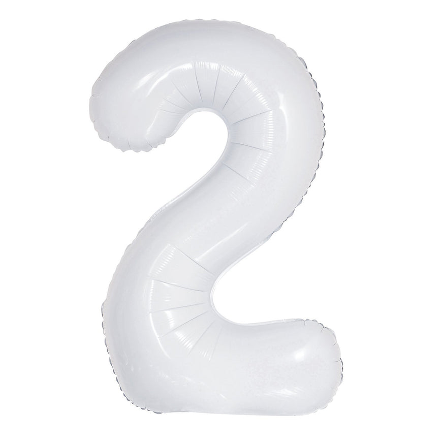 Number 5 White Foil Balloon 86cm - Party Savers