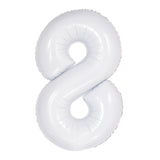 Number 7 White Foil Balloon 86cm - Party Savers