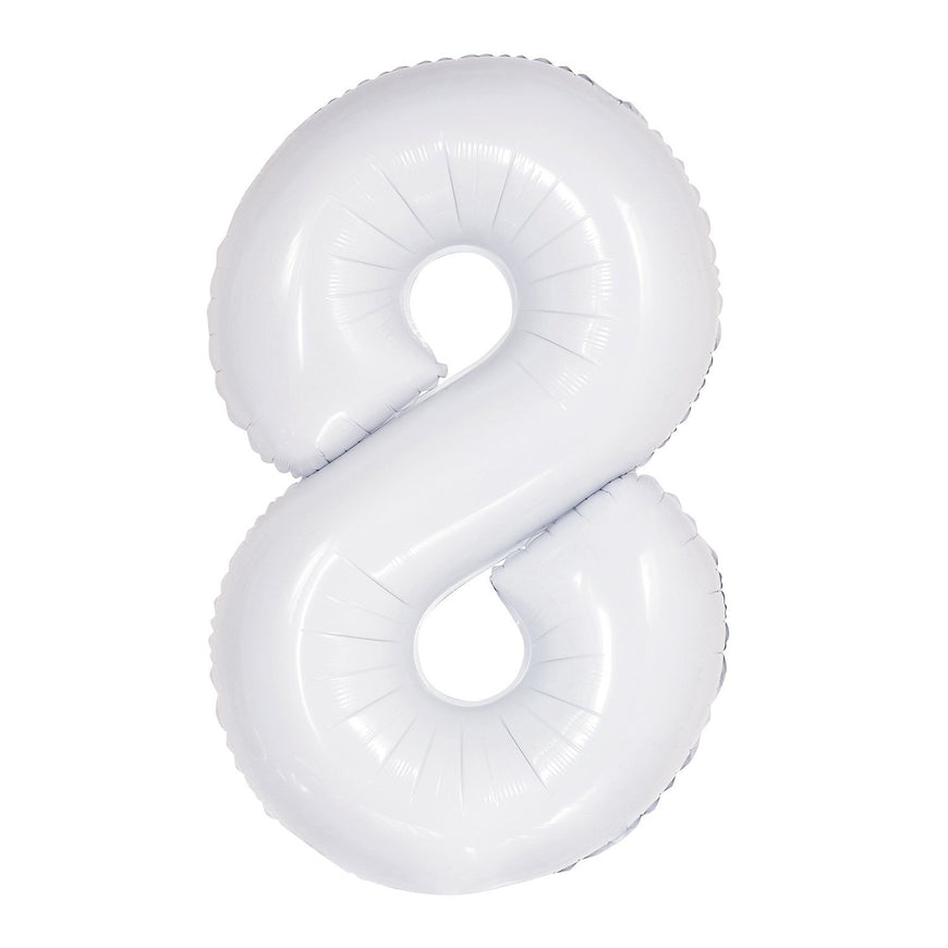 Number 1 White Foil Balloon 86cm - Party Savers