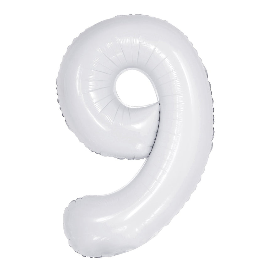 Number 4 White Foil Balloon 86cm - Party Savers