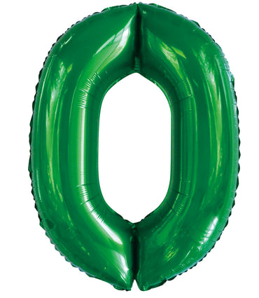 Number 0 Emerald Green Foil Balloon 86cm Each