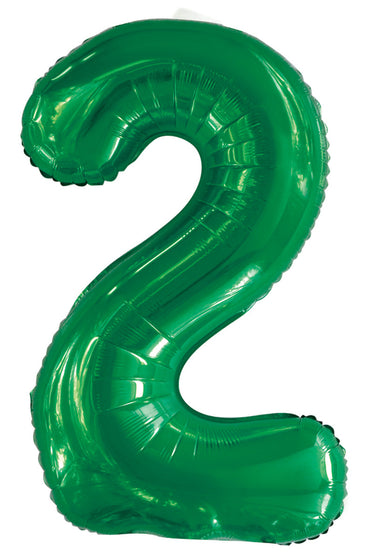 Number 2 Emerald Green Foil Balloon 86cm Each