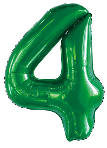 Number 4 Emerald Green Foil Balloon 86cm Each