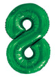 Number 8 Emerald Green Foil Balloon 86cm Each